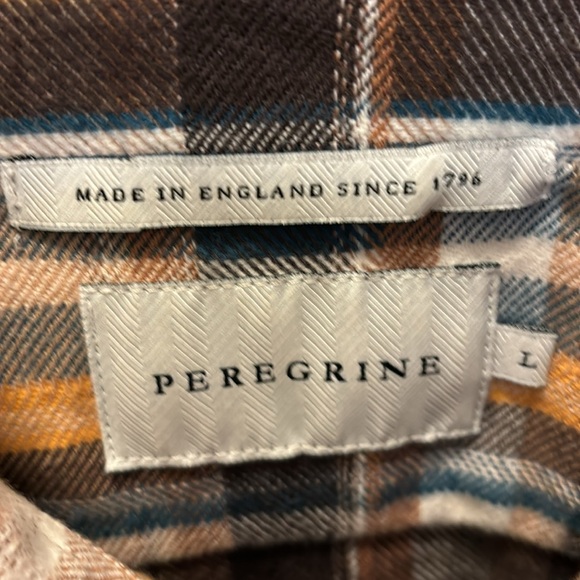 Peregrine Farley Plaid Cotton Flannel Shirt Made in England  Men’s Size Large - Picture 6 of 9